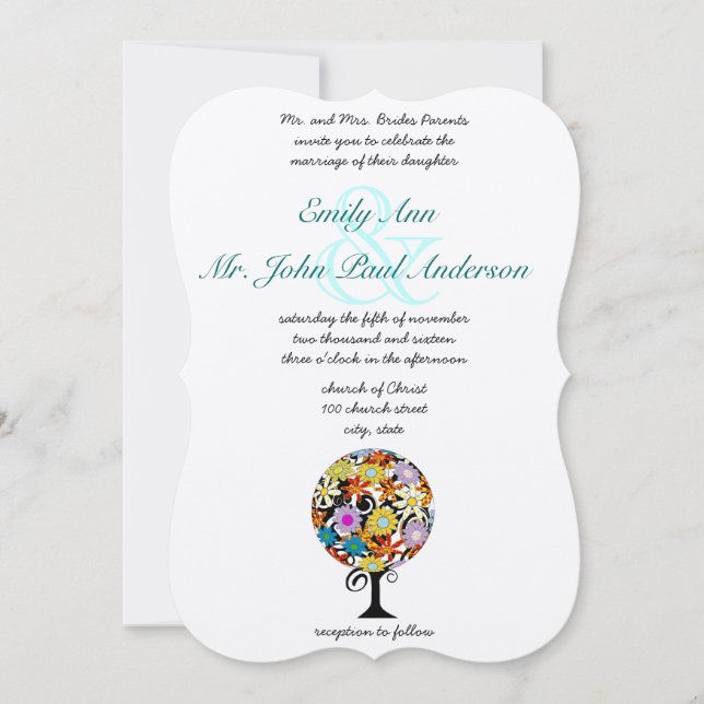 Magical Forest Circle of Love Wedding Invitations (Front)