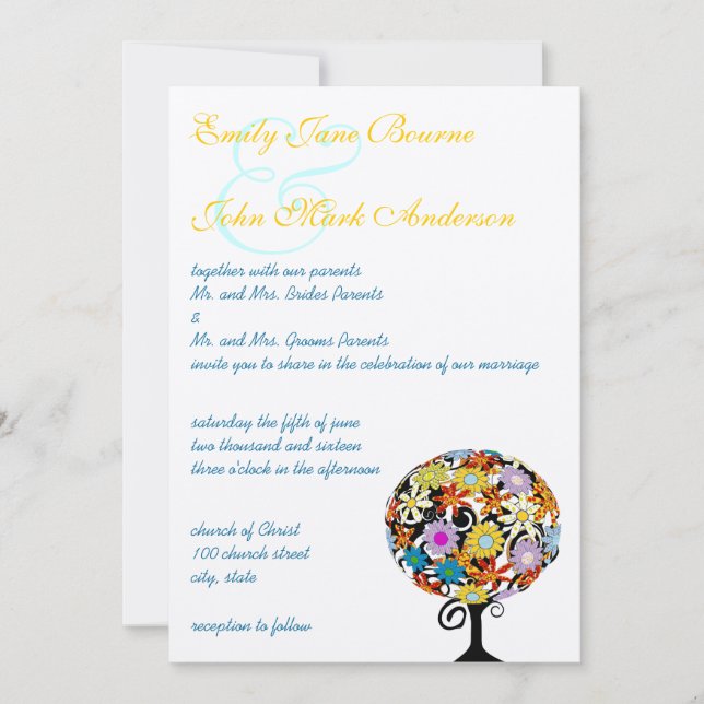 Magical Forest Circle of Love Wedding Invitations (Front)
