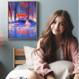 Magical Forest Colourful Anime Photo Print