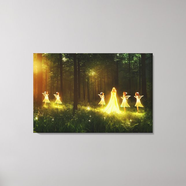 Magical Forest | Elf & Fairies | Fantasy Nature Canvas Print (Front)