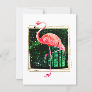 Magical Forest Flamingo Postcard