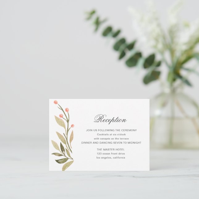 Magical Forest Floral Reception Enclosure Card (Standing Front)