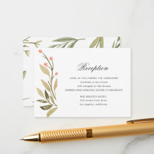 Magical Forest Floral Reception Enclosure Card