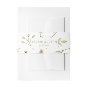 Magical Forest Floral Wedding Belly Band Invitation Belly Band