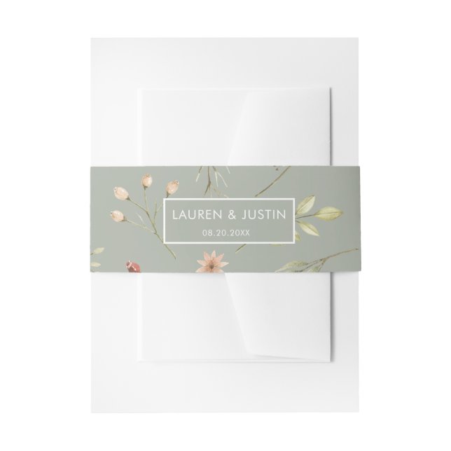 Magical Forest Floral Wedding Belly Band Invitation Belly Band (Front Example)