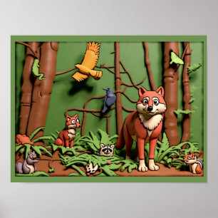 Magical Forest - Forest Animals Poster