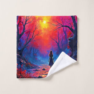 Magical Forest Girl's Solitude Design Bath Towel Set