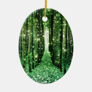 Magical Forest Green Mystery Ceramic Tree Decoration