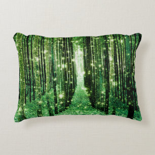 Magical Forest Green Mystery Decorative Cushion