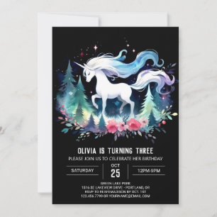 Magical Forest Horse Birthday Invitation