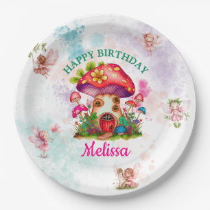 Magical Forest Mushroom House with Fairy Paper Plate
