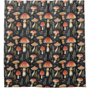 Magical Forest Mushroom Shower Curtain