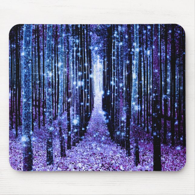 Magical Forest Path Purple Blue Mouse Pad (Front)