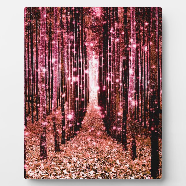 Magical Forest Peach Pink Plaque (Front)
