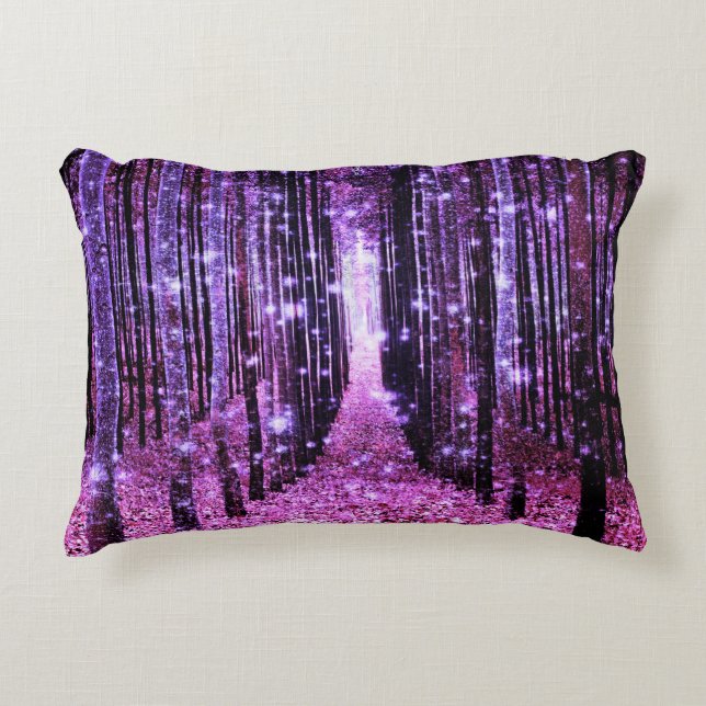 Magical Forest Purple Pink Decorative Cushion (Front)