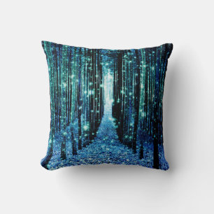 Magical Forest Turquoise Teal Cushion