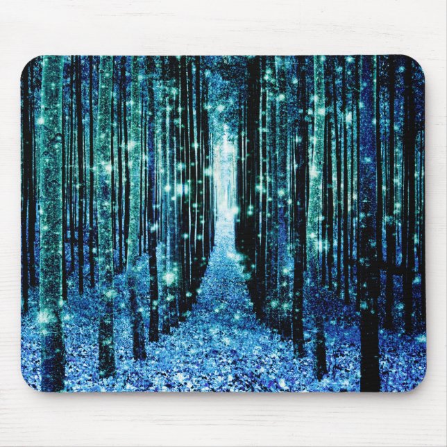 Magical Forest Turquoise Teal Mouse Pad (Front)