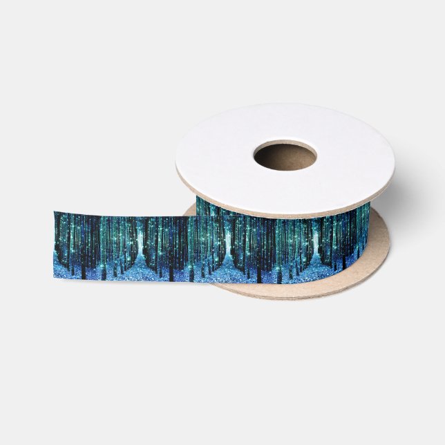 Magical Forest Turquoise Teal Satin Ribbon (Spool)