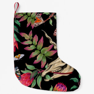 Magical Forest Unicorn Dark Pattern. Small Christmas Stocking