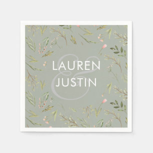 Magical Forest   Wedding Monogram Paper Napkin