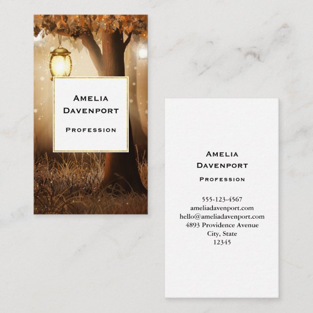 Magical Forest with Fairy Lights Business Card (Front/Back)