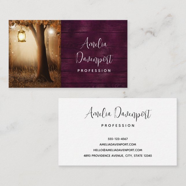 Magical Forest with Fairy Lights Business Card (Front/Back)