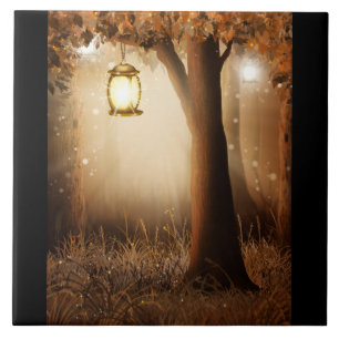 Magical Forest with Fairy Lights Tile
