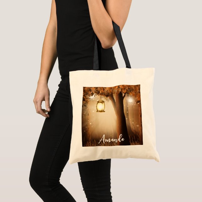Magical Forest with Fairy Lights Tote Bag (Front (Product))