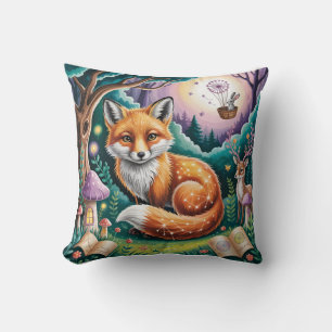 Magical Fox Forest Pillow Cover