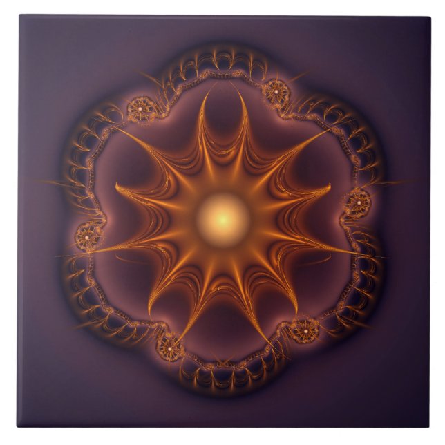 Magical fractal fairy mystical pattern tile (Front)