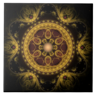 Magical fractal fairy pattern mandala tile