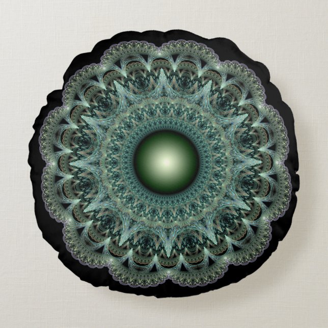 Magical fractal ornament round cushion (Front)