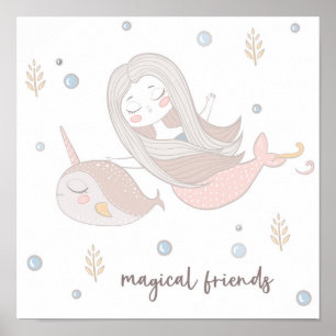Magical Friends Mermaid Poster