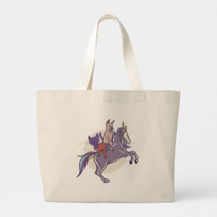 Magical Friends  Unicorn, Alpaca, Kitten, Sloth Large Tote Bag