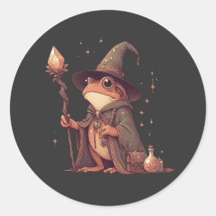 Magical Frog Wizard Classic Round Sticker
