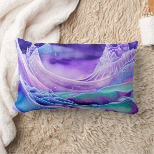 Magical Frozen Ice Seas  Digital Art  Lumbar Cushion