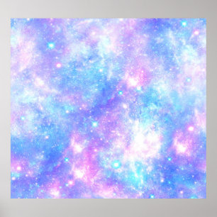 Magical Galaxy: Pink Blue Star Print