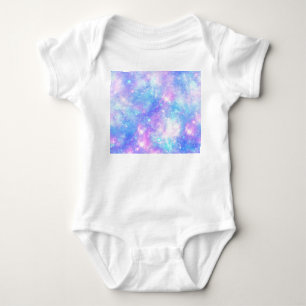 Magical Galaxy: Pink Blue Star Print Baby Bodysuit