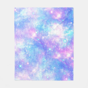 Magical Galaxy: Pink Blue Star Print Fleece Blanket