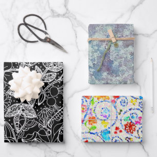 Magical Garden & Abstract Art Wrapping Paper Set