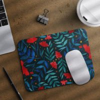 Magical garden - dark teal and red