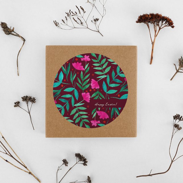 Magical garden - magenta and green Easter Sticker (Creator Uploaded)