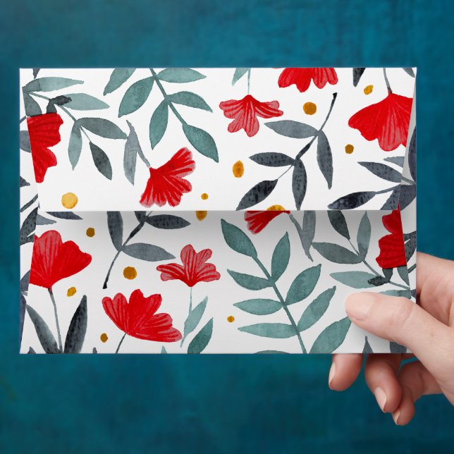 Magical garden - red and grey envelope (Hand)