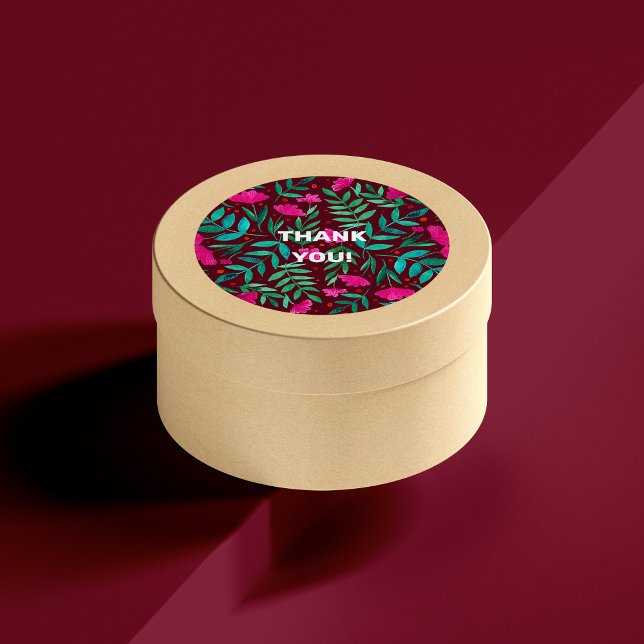 Magical garden thank you classic round sticker (Creator Uploaded)