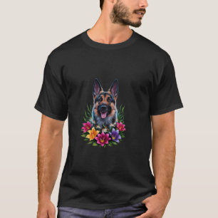 Magical German Shepherd with lilies T-Shirt