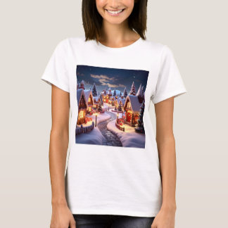 Magical Gingerbread Village at Night T-Shirt