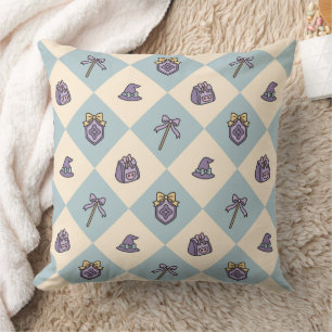 Magical Girl Blue Checkered Cushion