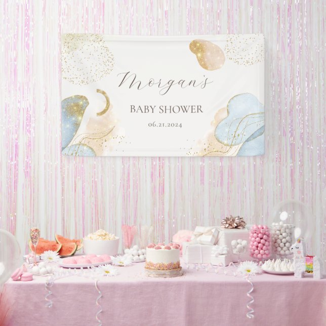Magical Glitter Abstract Baby Shower Monogram Banner (Party)