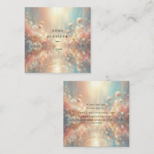 Magical glitter background square business card