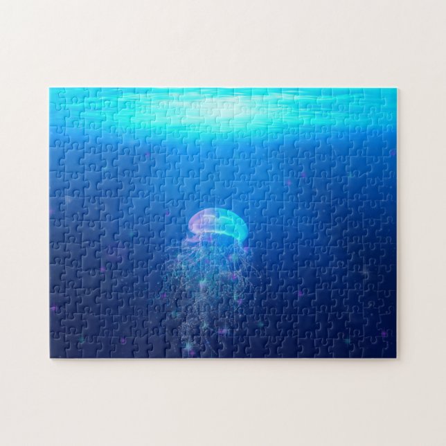 Magical Glittering Jellyfish Fantasy Jigsaw Puzzle (Horizontal)